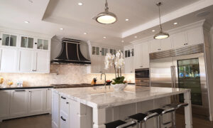 luxury kitchen interiors remodeled with marble countertops and tile backsplash rockaway nj